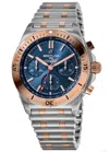 Breitling Chronomat B01 42 Automatic Chronograph Blue Dial Rose Gold Bezel Steel Men's Watch Ub0134101c1u1 In Blue