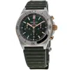 Breitling Chronomat B01 42 Automatic Chronograph Green Dial 18k Rose Gold Bezel Rubber Strap Men's Watch Ub013 In Green