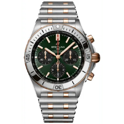 Breitling Chronomat B01 42 Automatic Chronograph Green Dial 18k Rose Gold Men's Watch Ub0134131l1u1