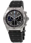 Breitling Chronomat B01 42 Automatic Chronograph Grey Dial Black Rubber Strap Men's Watch Eb0134101m1s1 In Grey