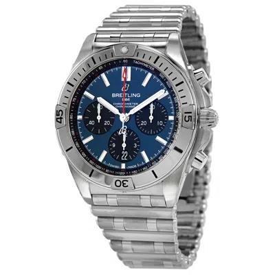Breitling Chronomat B01 42 Chronograph Automatic Blue Dial Men's Watch Ab0134101c1a1 In Gold