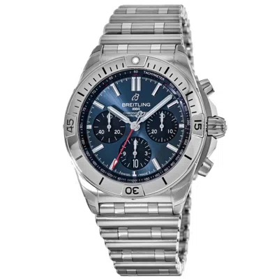 Breitling Chronomat B01 42 Chronograph Blue Dial Stainless Steel Men's Watch Ab0134101c1a1 In Brown