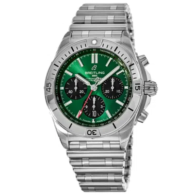 Breitling Chronomat B01 42 Chronograph Green Dial Stainless Steel Men's Watch Ab0134101l1a1