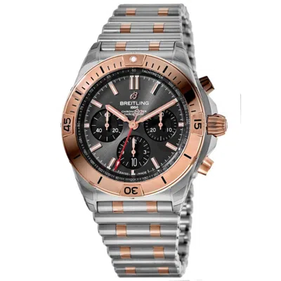 Breitling Chronomat B01 42 Grey Chronograph Dial Rose Gold & Steel Men's Watch Ub0134101b1u1