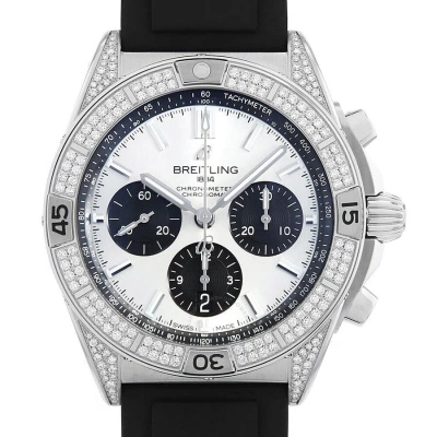 Breitling Chronomat B01 Chronograph Automatic Chronometer Diamond Silver Dial Men's Watch Ab0134721g In Black