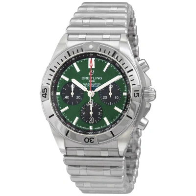 Breitling Chronomat B01 Chronograph Automatic Green Dial Men's Watch Ab0134101l1a1