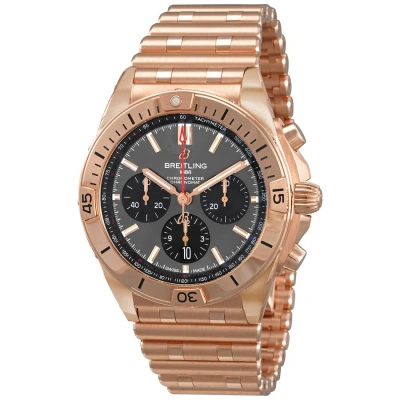Breitling Chronomat B01 Chronograph Automatic Grey Dial Men's Watch Rb0134101b1r1 In Gold / Gold Tone / Grey / Rose / Rose Gold / Rose Gold Tone