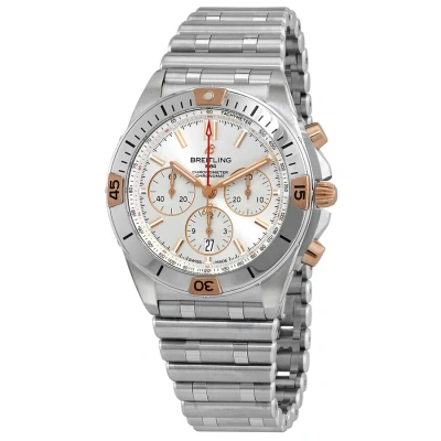 Breitling Chronomat B01 Chronograph Automatic Silver Dial Men's Watch Ib0134101g1a1 In Two Tone  / Gold / Gold Tone / Rose / Rose Gold / Rose Gold Tone / Silver