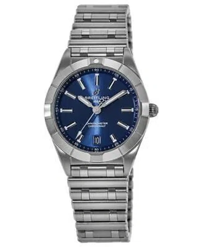 Pre-owned Breitling Chronomat Quartz 32 Blue Dial Women's Watch A77310101c1a1
