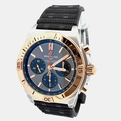 Pre-owned Breitling Chronomat Ub0134101b1s1 Grey 18k Rose Gold Stainless Steel Automatic Men's Watches 42mm