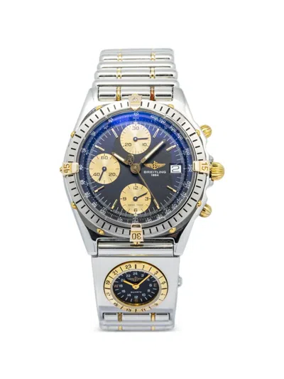 Pre-owned Breitling Chronomat Utc 40mm Watch In Blue