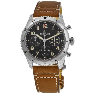 Breitling Classic Avi Chronograph 42 P-51 Mustang Black Dial Leather Strap Men's Watch A233803a1b1x1
