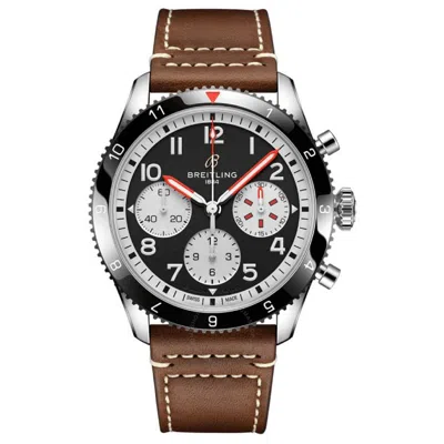 Breitling Classic Avi Chronograph Automatic Black Dial Men's Watch Y233801a1b1x1 In Brown