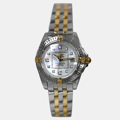 Pre-owned Breitling Cockpit B71356 Quartz Mop Stainless Steel Women's Wristwatch 32 Mm In White