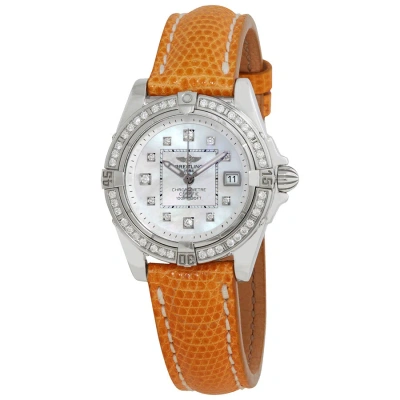 Breitling Cockpit Galactic Quartz Diamond Ladies Watch A7135653/a582.125z.a14 In Mother Of Pearl / Orange