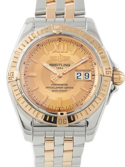 Pre-owned Breitling Cockpit Rider Tabs 41mm Watch In Pink