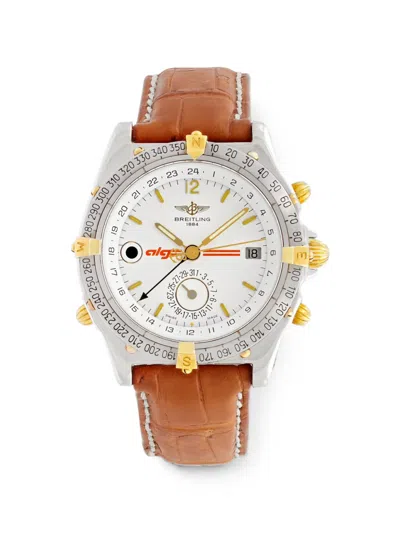 Pre-owned Breitling Duograph 40mm Watch In White