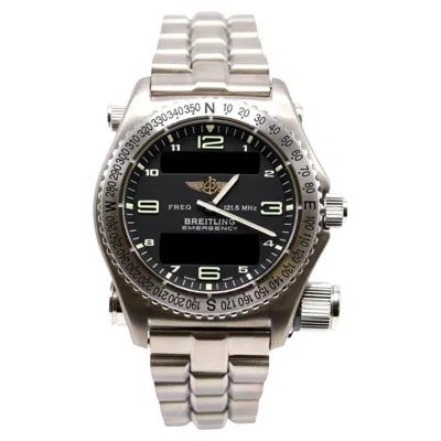 Pre-owned Breitling Emergency E56321 Titanium Black Dial Quartz Transmitter Watch Full Set