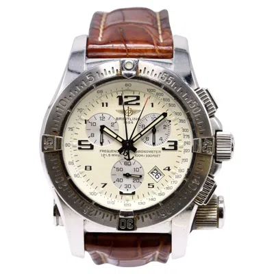 Pre-owned Breitling Emergency Mission A73321 Stainless Steel Silver Dial Quartz Watch In Multi