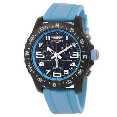 Pre-owned Breitling Endurance 44mm Chronograph Quartz Black Dial Men's Watch X82310281b1s2