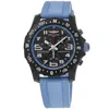 Breitling Endurance Pro 38 Quartz Chronograph Black Dial Breitlight Blue Rubber Strap Unisex Watch X83310281b1 In Black