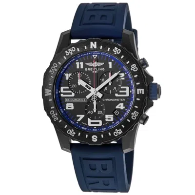 Breitling Endurance Pro 44 Chronograph Black Dial Blue Rubber Strap Men's Watch X82310d51b1s1