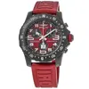 Breitling Endurance Pro 44 Quartz Chronograph Ironman Red Dial Rubber Strap Men's Watch In Red