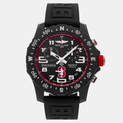 Pre-owned Breitling Endurance Pro X823109c1b1s1 Black Rubber Quartz Men's Watches 44mm