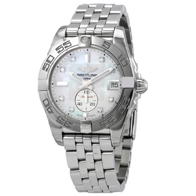 Breitling Galactic 36 Automatic Diamond Ladies Watch A37330121a1a1 In Mother Of Pearl