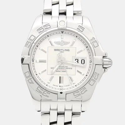 Pre-owned Breitling Galactic A49350 Automatic Silver Stainless Steel Men's Wristwatch 41 Mm