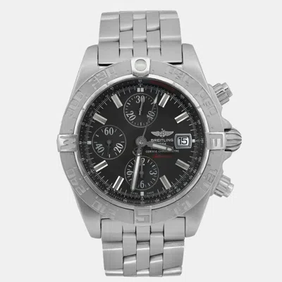 Pre-owned Breitling Black Stainless Steel Galactic Chronograph Ii A1336410/m512-379a Automatic Men's Wristwatch 44 Mm In Grey