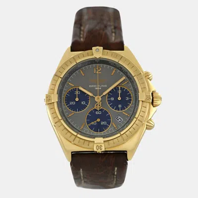 Pre-owned Breitling Grey Chrono Sextant K55045 Automatic Men's Wristwatch 36 Mm In Gray