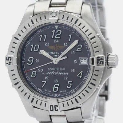 Pre-owned Breitling Grey Stainless Steel Colt Quartz Men's Wristwatch 38 Mm