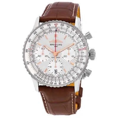 Pre-owned Breitling Navitime Chronograph Automatic Chronometer Silver Dial Men's Watch