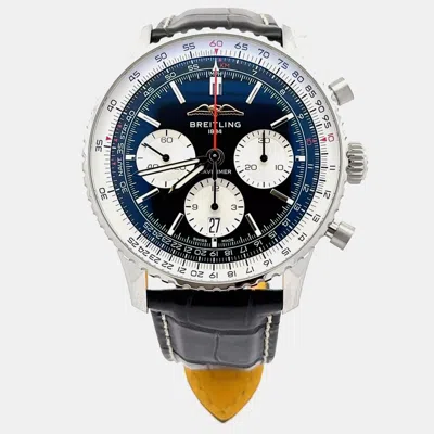 Pre-owned Breitling Navitimer 1 B01 Ab0138211b1p1 Black Stainless Steel Automatic Men's Watches 43mm