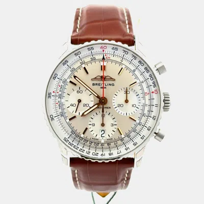 Pre-owned Breitling Navitimer 1 B01 Ab0139211g1p1 Silver Stainless Steel Automatic Men's Watches 41mm