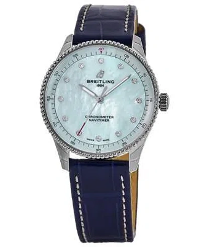 Pre-owned Breitling Navitimer 32 Quartz Ice Blue Mother Women's Watch A77320171c1p1