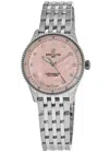 Breitling Navitimer 32 Pink Mother Of Pearl Diamond Dial Steel Women's Watch A77320d91k1a1 In Multi