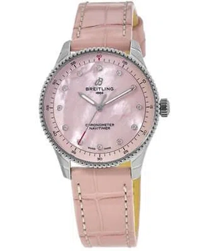 Pre-owned Breitling Navitimer 32 Pink Pearl Diamond Dial Women's Watch A77320d91k1p1