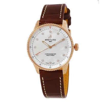 Pre-owned Breitling Navitimer 32mm Diamond Mop Ladies Watch R77320e61a1p1