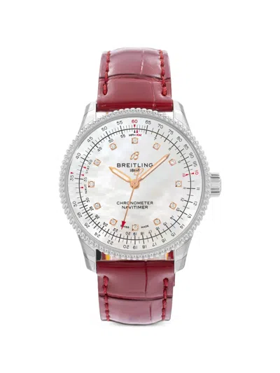 Pre-owned Breitling Navitimer 35mm Watch In White