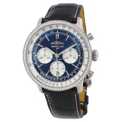 Pre-owned Breitling Navitimer 41mm B01 Chronograph Automatic Diamond Blue Dial Watch