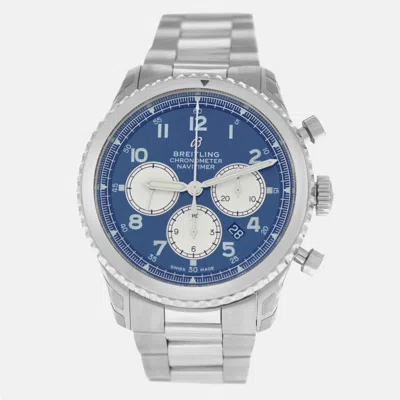 Pre-owned Breitling Navitimer 8 B01 Ab0117131c1a1 Chronograph Steel Automatic Watch 43 Mm In Blue