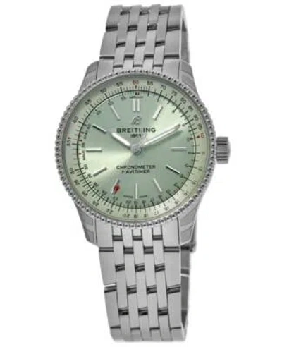 Pre-owned Breitling Navitimer Automatic 36 Green Dial Women's Watch A17327361l1a1