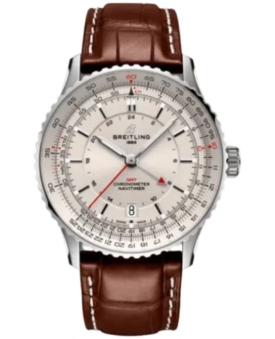 Pre-owned Breitling Navitimer Automatic 41 Gmt Beige Dial Men's Watch A32310211g1p1
