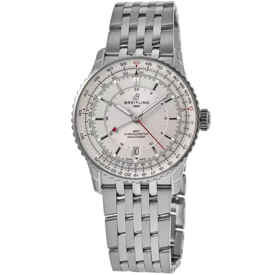 Breitling Navitimer Automatic 41 Gmt Beige Dial Stainless Steel Men's Watch A32310211g1a1 In Silver