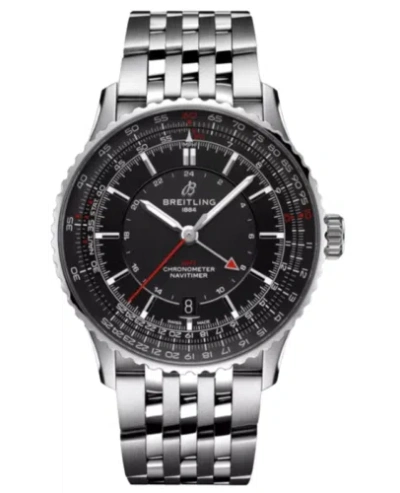 Pre-owned Breitling Navitimer Automatic 41 Gmt Black Dial Men's Watch A32310251b1a1