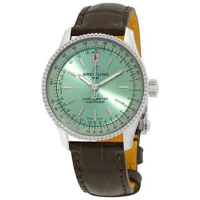 Pre-owned Breitling Navitimer Automatic Chronometer Green Dial Unisex Watch A17395361l1p2