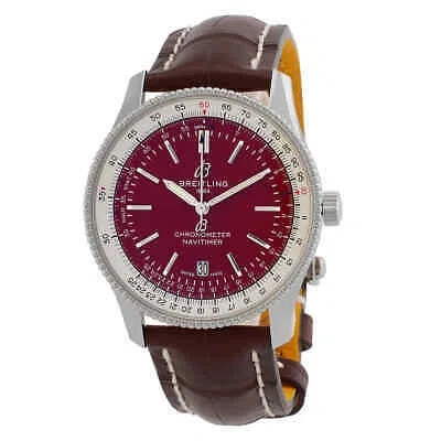 Pre-owned Breitling Navitimer Automatic Chronometer Red Dial Men's Watch A173265a1k1p1