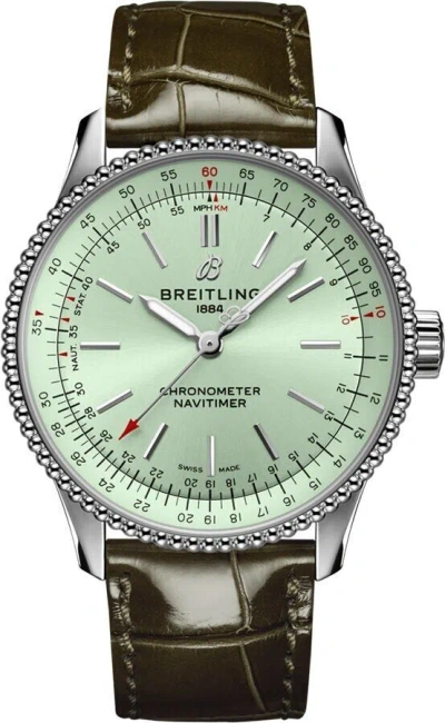Pre-owned Breitling Navitimer Automatic Mint Green Dial Ladies Luxury Watch Buy 41% Off